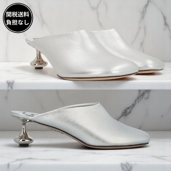 LOEWE トイ ミュール ラミネートラム製 シルバー 関税送料込
