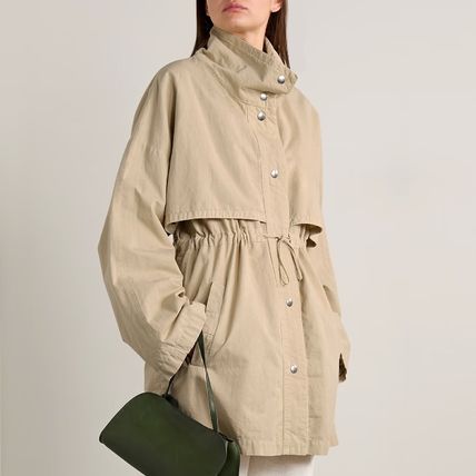 【国内発送】THE ROW トレンチコート Leins oversized pleated Leins コットンコート タン – The Row