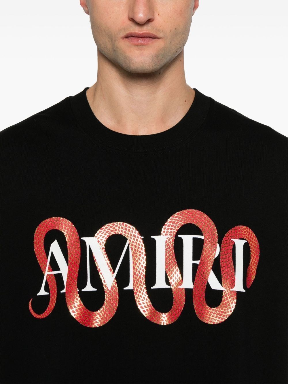 品薄☆【AMIRI】スネークプリント クルーネック コットンTシャツ 品薄☆【AMIRI】スネークプリント クルーネック コットンTシャツ