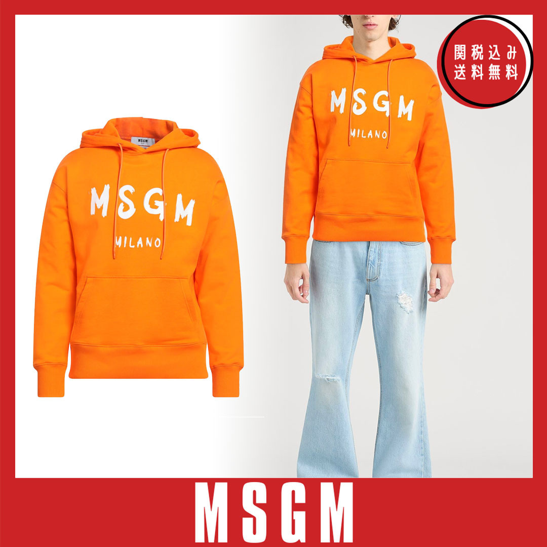 スウェット【MSGM】関税込み送料無料 フード付き コットン ロゴ
