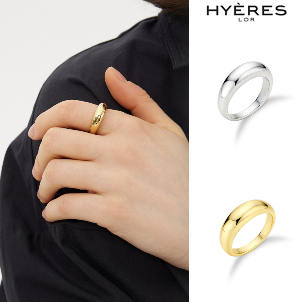 【HYERES LOR】25SS★ Champagne Full Moon Silver Clean Ring