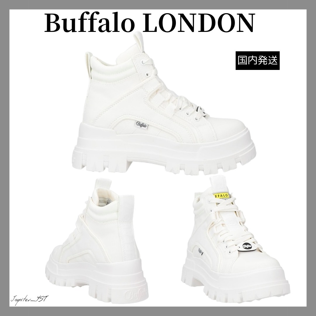 Buffalo LONDON◇ロゴ キャンバス チャンキーブーツ
