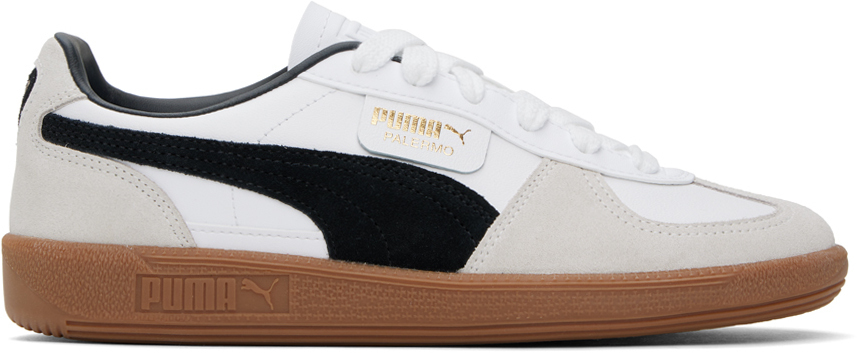 【関税込み】PUMA ホワイト＆トープ Palermo レザースニーカー