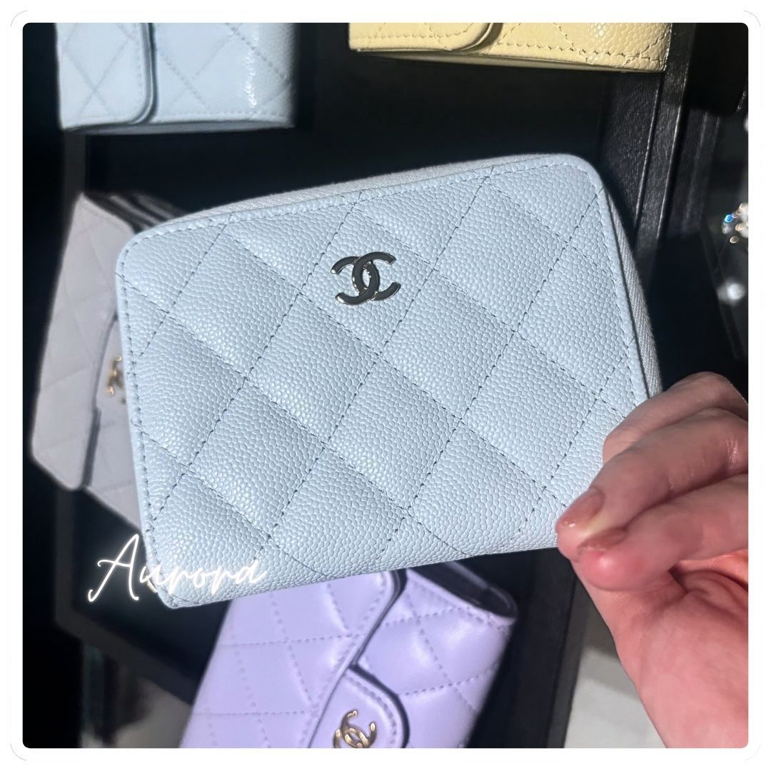 BUYMA未掲載_ブルー_激レア_25s_CHANEL_二つ折り_財布_カード