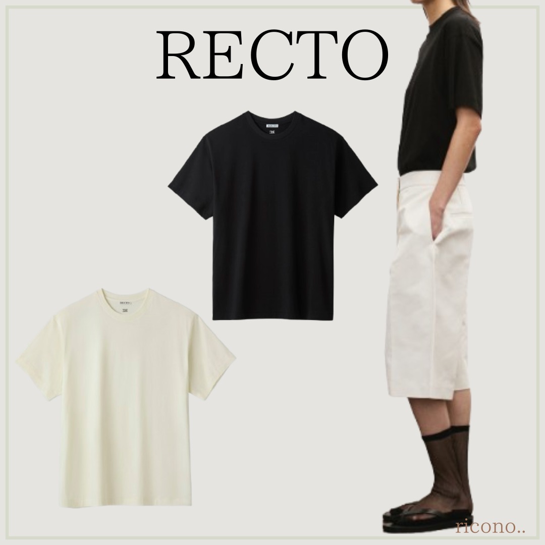 関税なし【RECTO】カシミアブレンド ルーズフィット Tシャツ