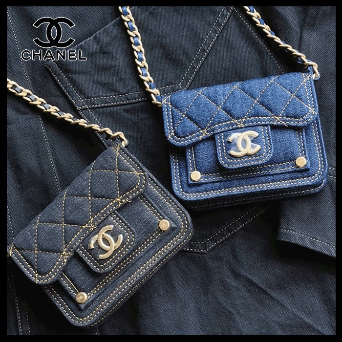 【コーデのポイントに☆】CHANEL ラメデニム ミニポシェット