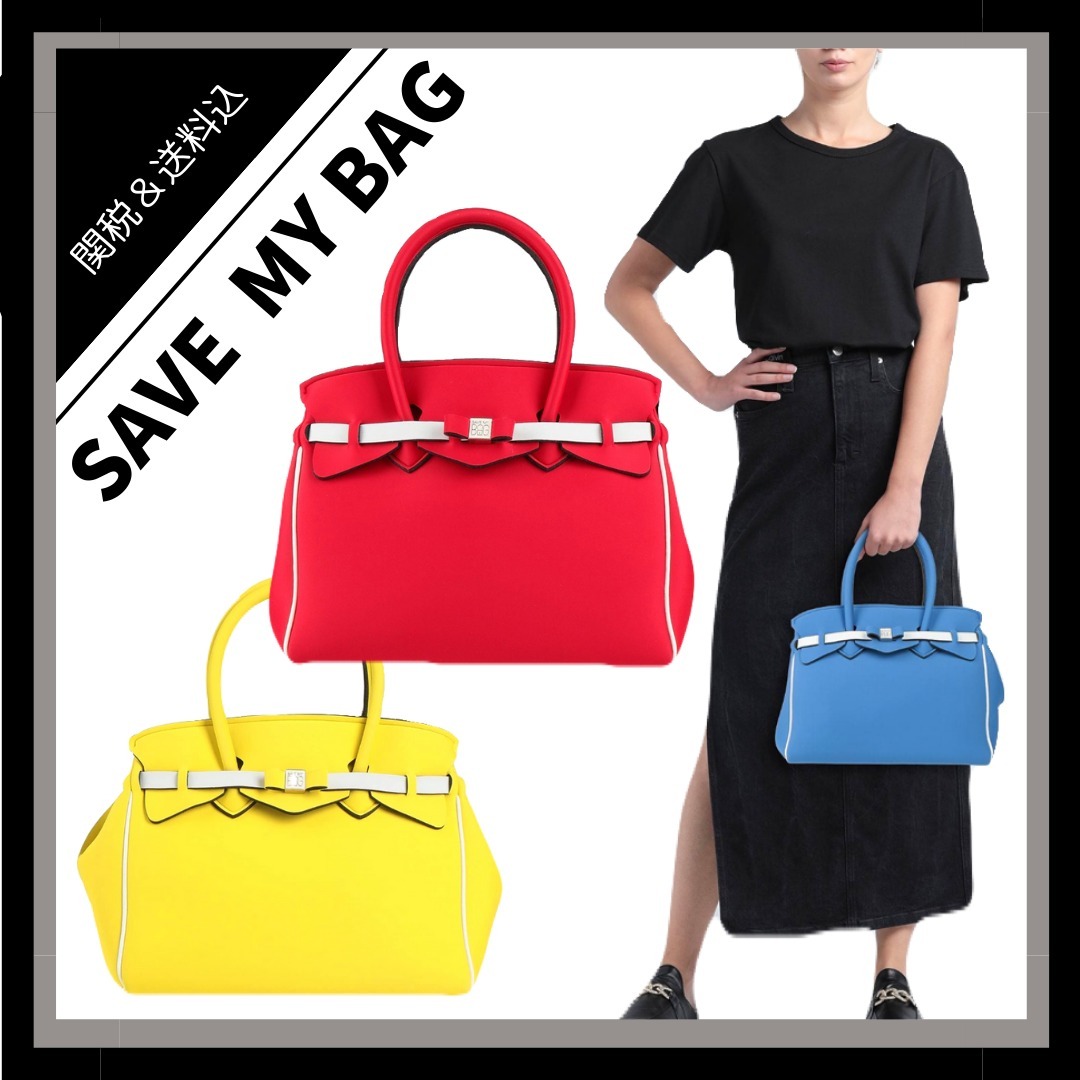 *SAVE MY BAG*バイカラーデザイン ハンドバッグ 3色展開