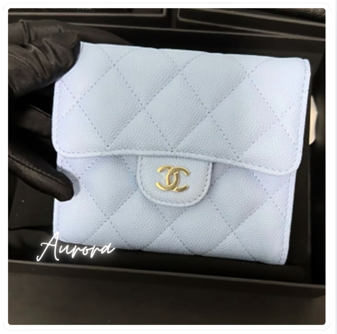 25s_可憐なブルー♡_CHANEL_三つ折り_キャビア_財布_長財布