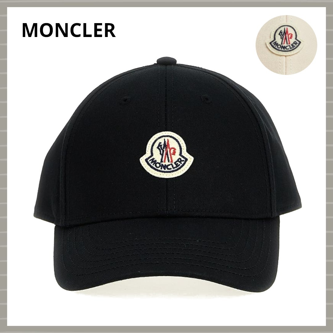 【MONCLER】ロゴパッチ コットン ベースボール キャップ/ 各色