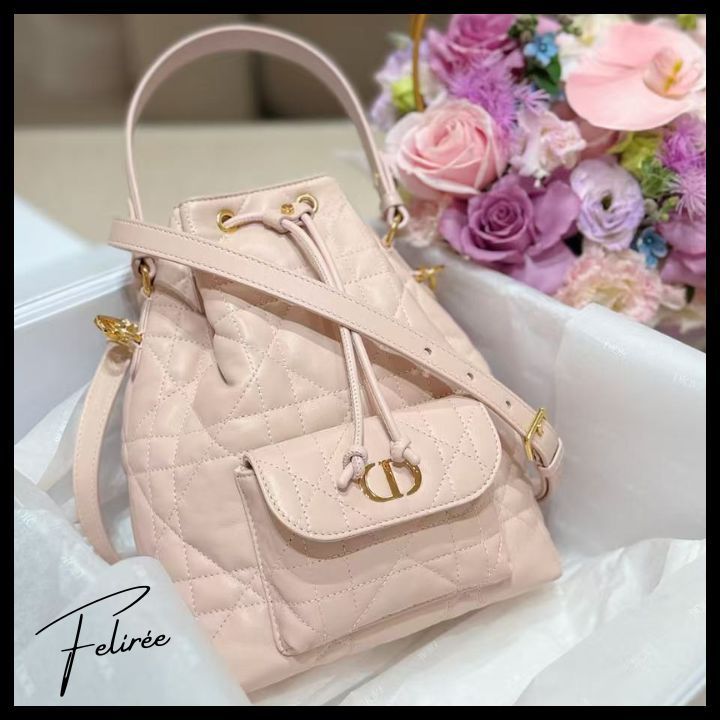《形が可愛い♡》Dior Caro バケットバッグ スモール