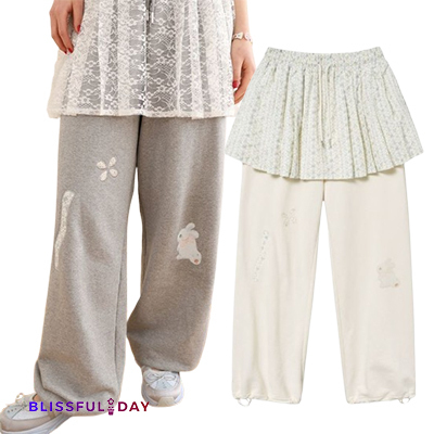パンツ [JOLIE LAIDE] Lucy applique skirt pants