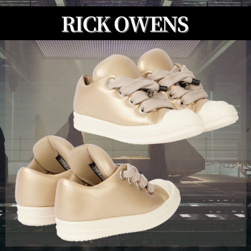 【大人気】RICK OWENS◆Jumbolace メタリック レザースニーカー