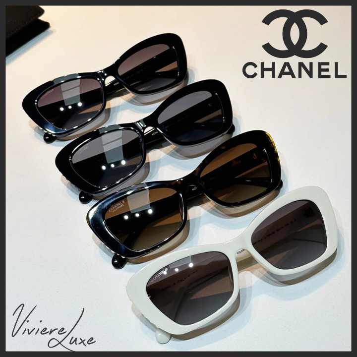 *パールが輝く上品*【CHANEL】キャットアイ サングラス