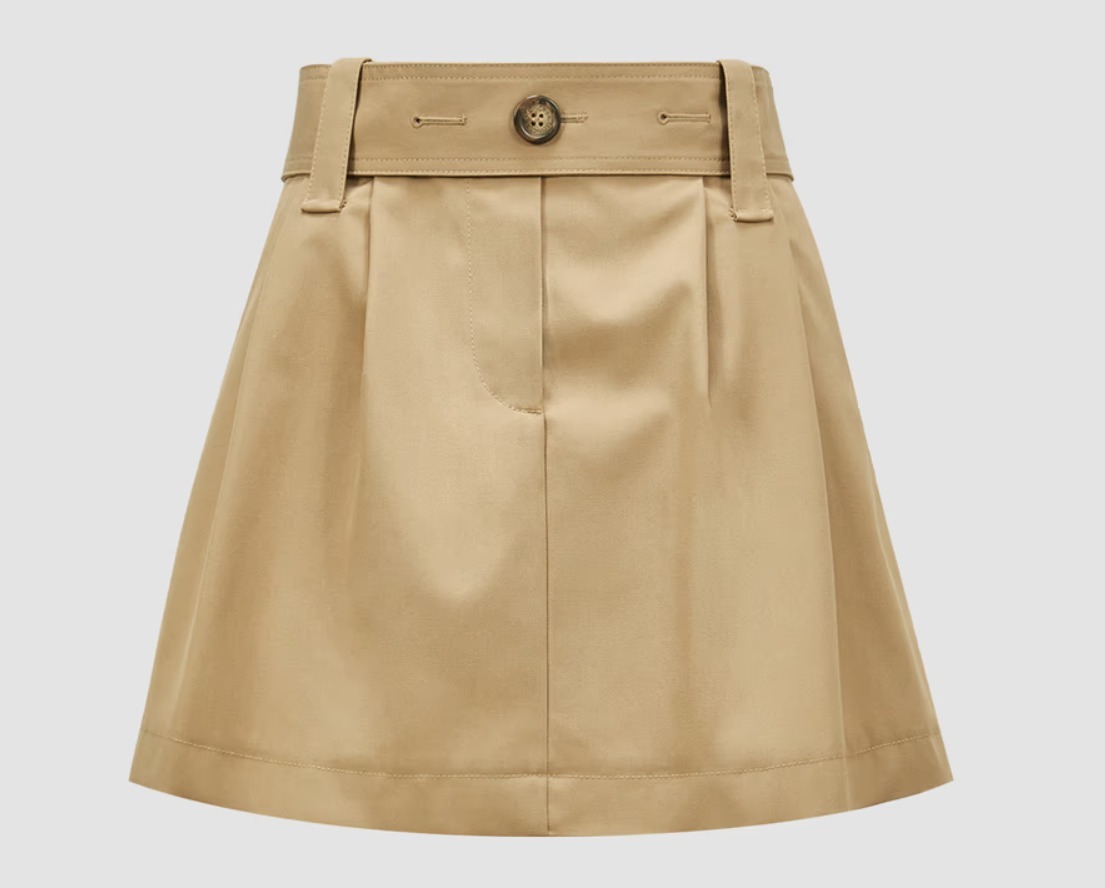 MONCLER 2025春夏新作 ギャバジン素材 ロゴ付き ミニスカート