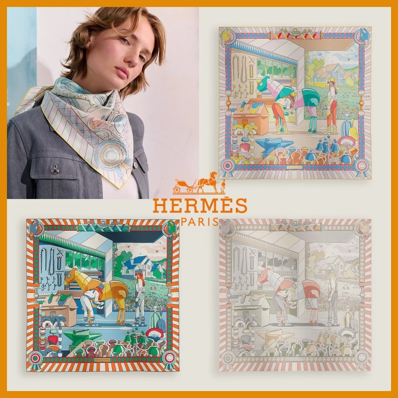 【繊細なデザイン★】HERMES カレ 90 スカーフ