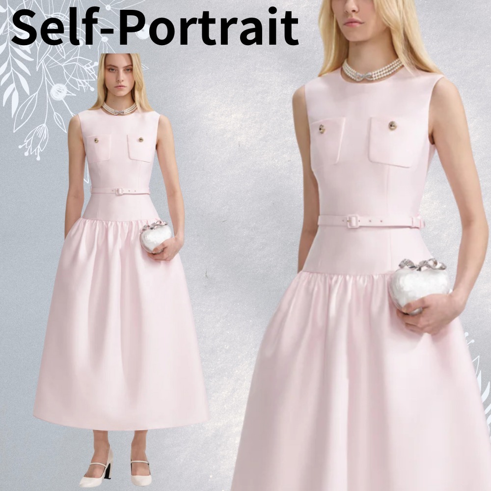 【関税込】Self-Portrait ★息をのむ美しさ★ミディドレスピンク