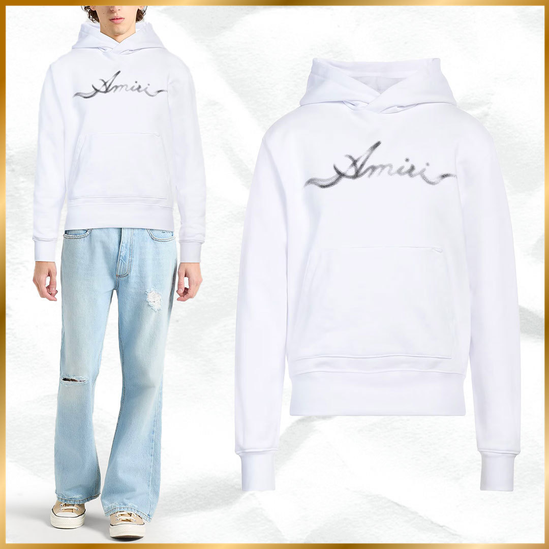 洗練されたデザイン◆Amiri◆ロゴ コットン フーディ