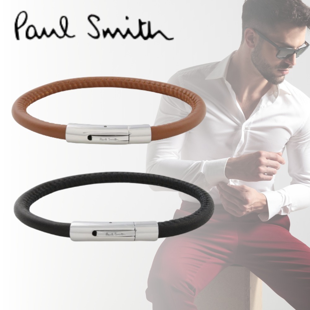 *Paul Smith* ロゴクラスプ レザーブレスレット