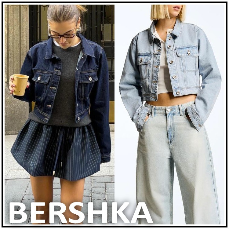 スペイン発 ☆ Bershka ♪クロップドデニムジャケット