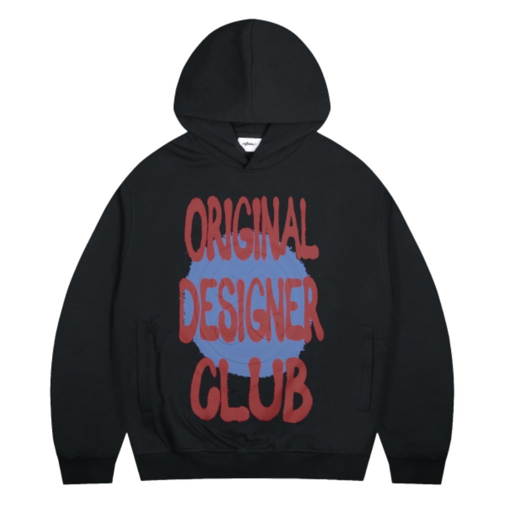 ★XTONZ★ XTT109 ODC LOOSE FIT HOODIE BLACK