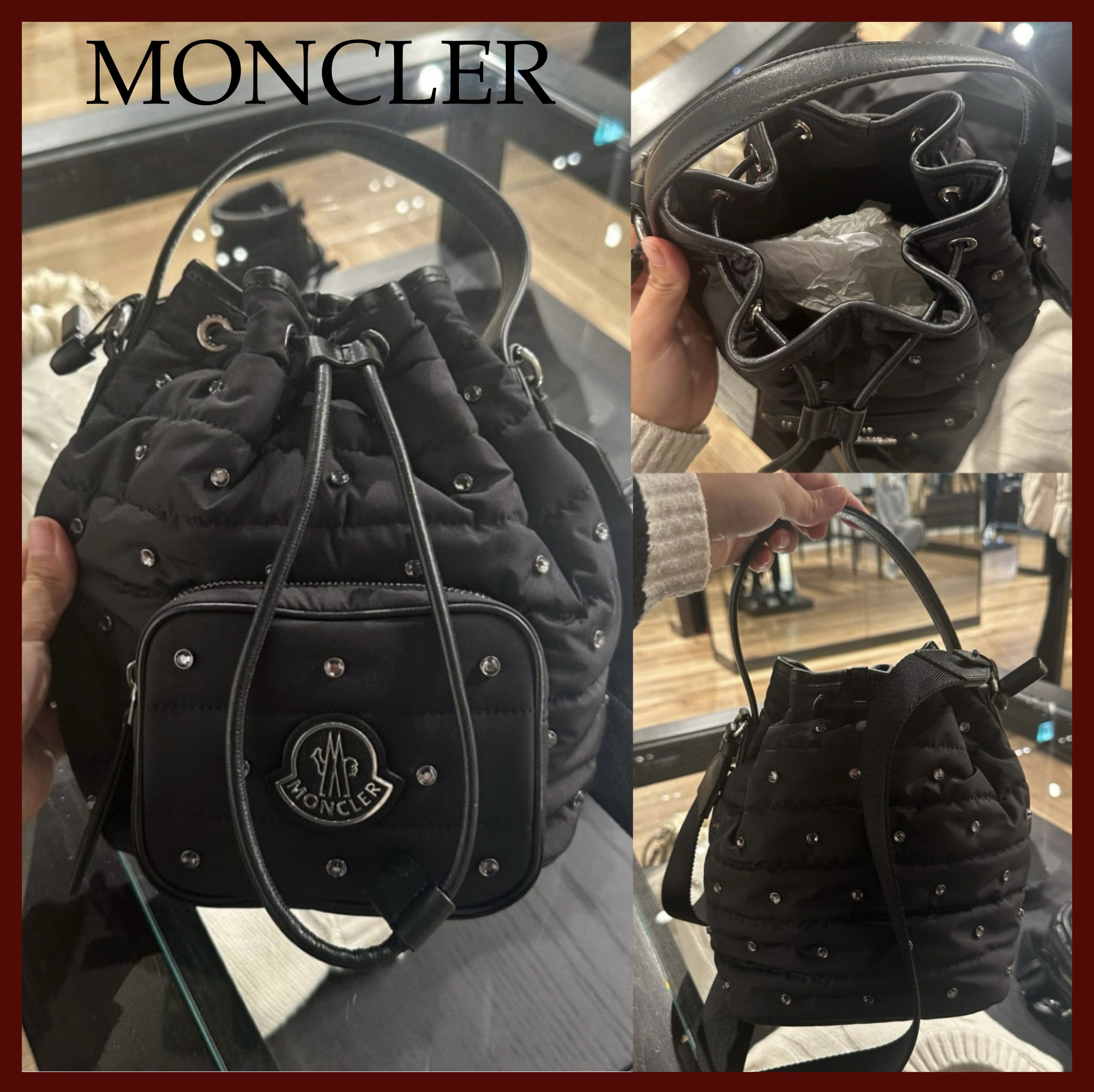 【関税込み】 ☆MONCLER☆ KILIA クリスタル バケットバッグ