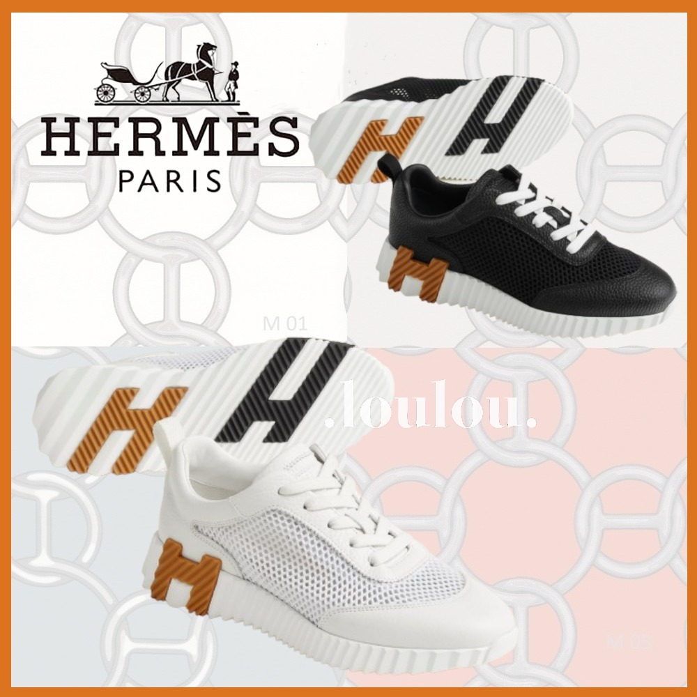 【ブラウンのHロゴが可愛い！】HERMES バウンシング スニーカー