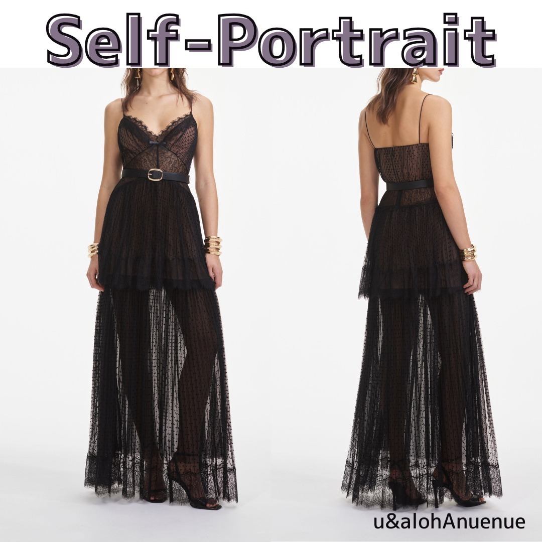 Self-Portrait◆ドット◆メッシュ◆マキシドレス[送料込]