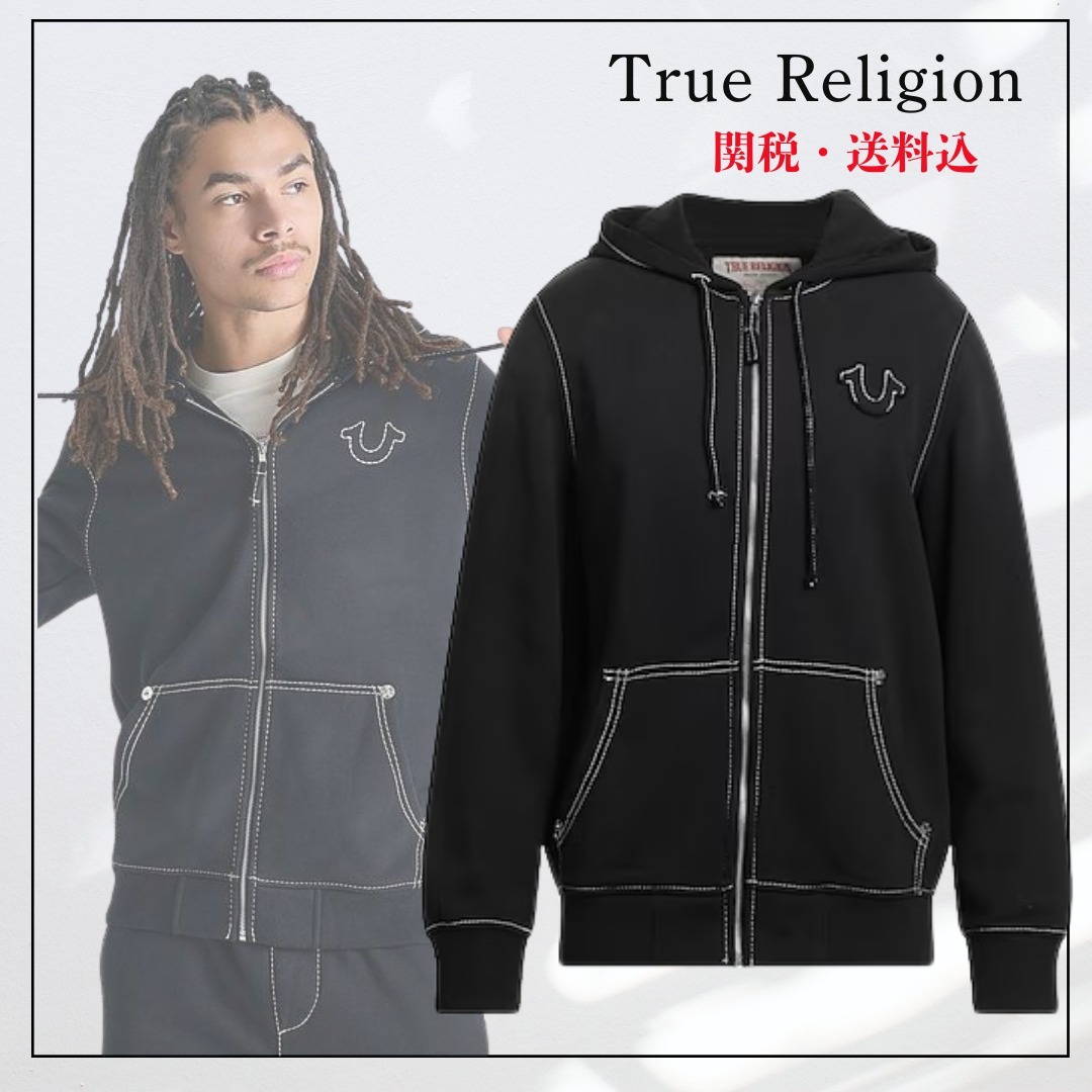 ロゴがポイント♪【True Religion】ビッグT フルジップ パーカー