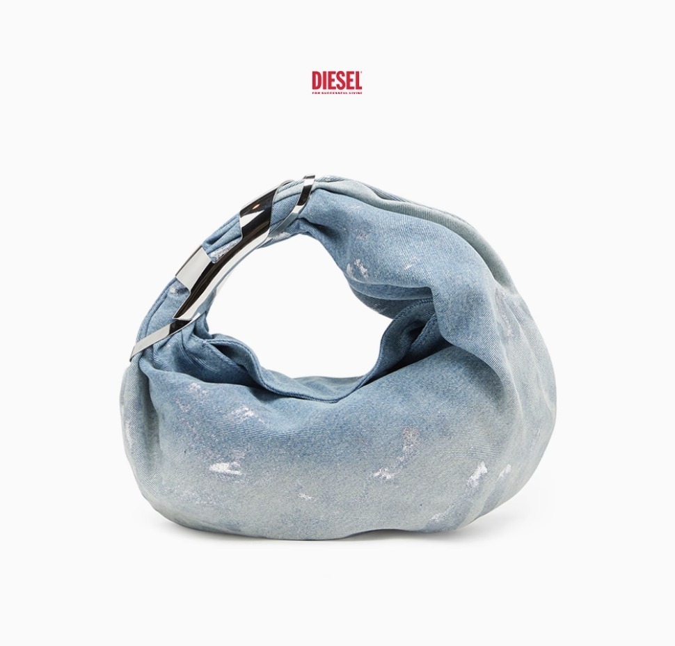 DIESEL 日本未入荷 Women's GRAB D Medium Denim Blue Bag