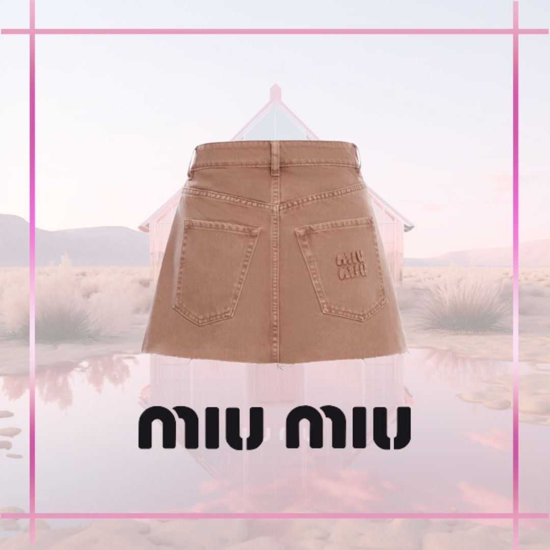 ロゴ☆かわいい【MiuMiu】ミュウミュウ デニムスカート