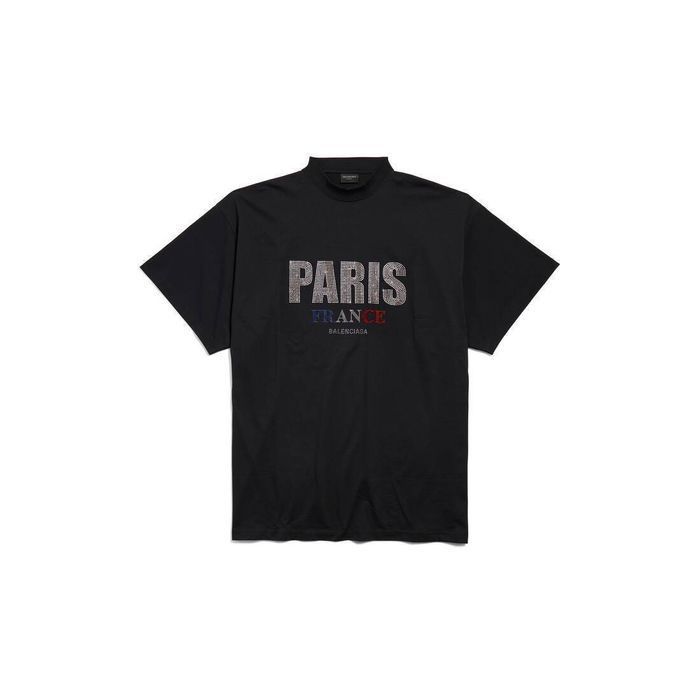BALENCIAGA PARIS STRASS Tシャツ オーバーサイズ ロゴ