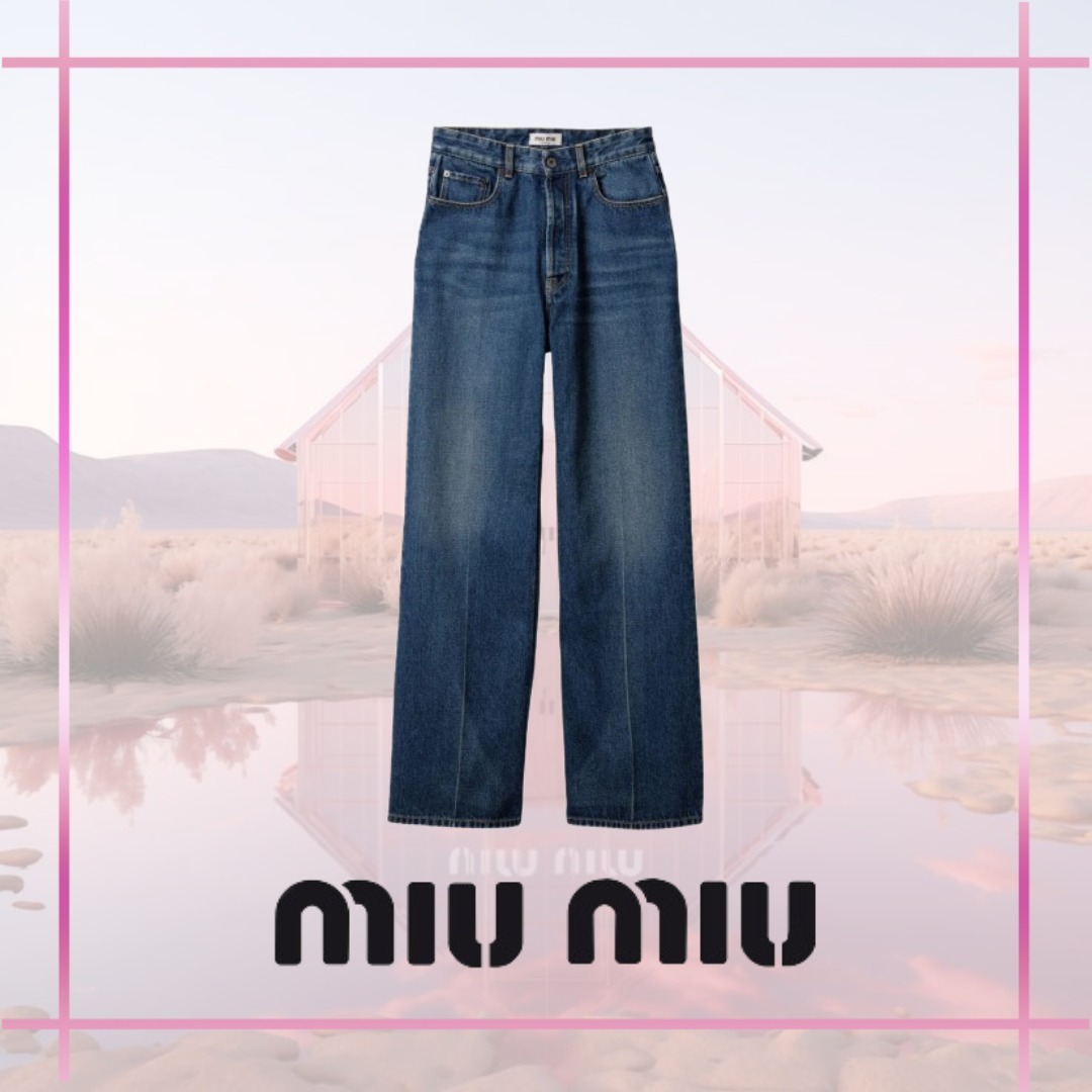 ロゴ☆大活躍【MiuMiu】ミュウミュウ デニム フレアジーンズ