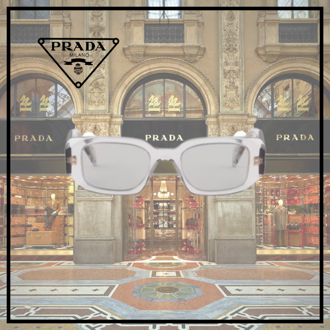【PRADA】プラダ シンボル サングラス★ライトグレー 透明グレー