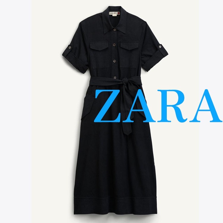 【ZARA】MD DRSS 14 ラペルカラーミディワンピース 2693/235/422