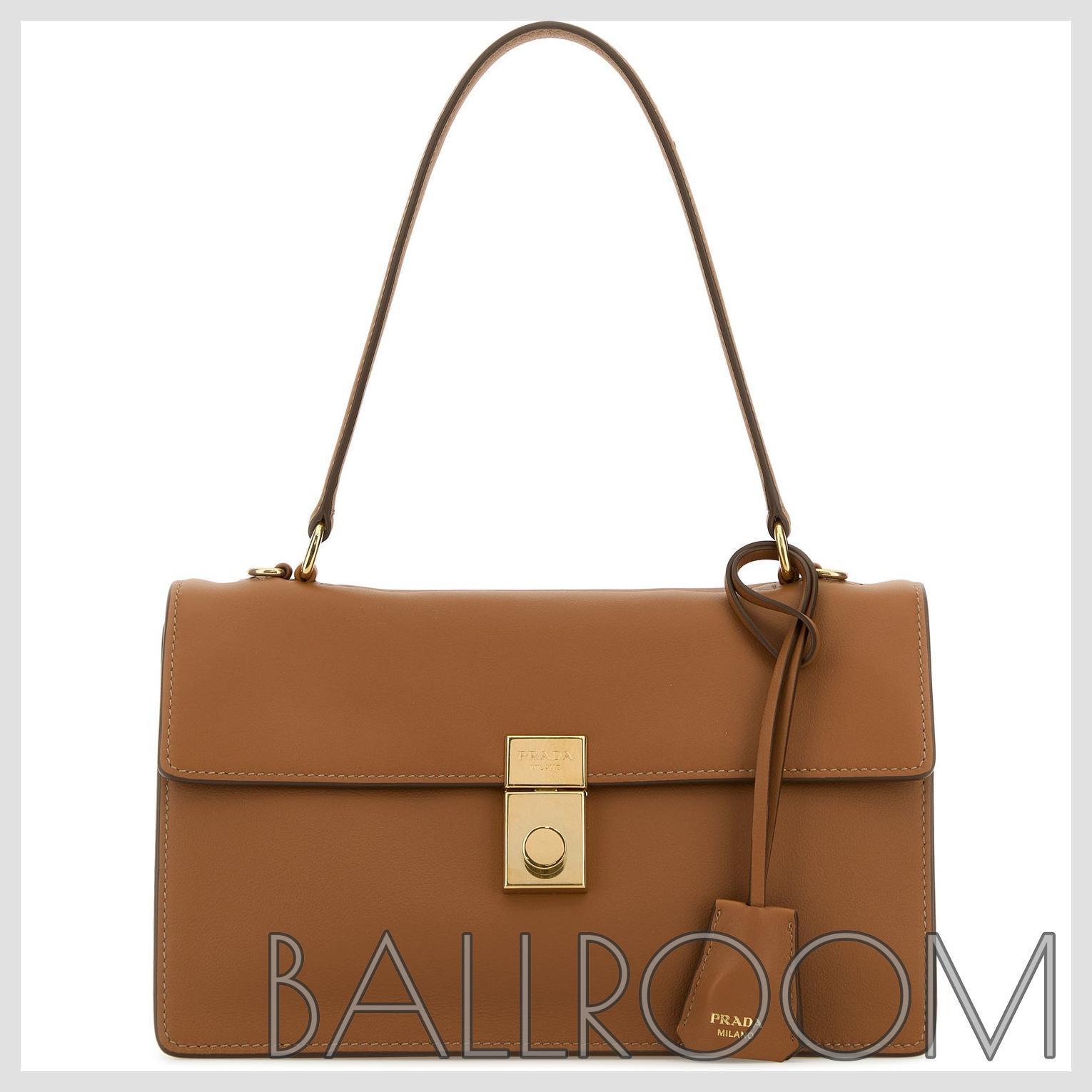 ハンドバッグ PRADA CAMEL LEATHER HANDBAG