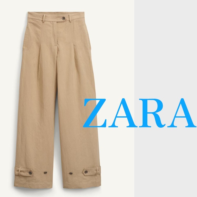 【ZARA】ST PNT 14 リネン28% ミッドライズ パンツ 2697/234/710