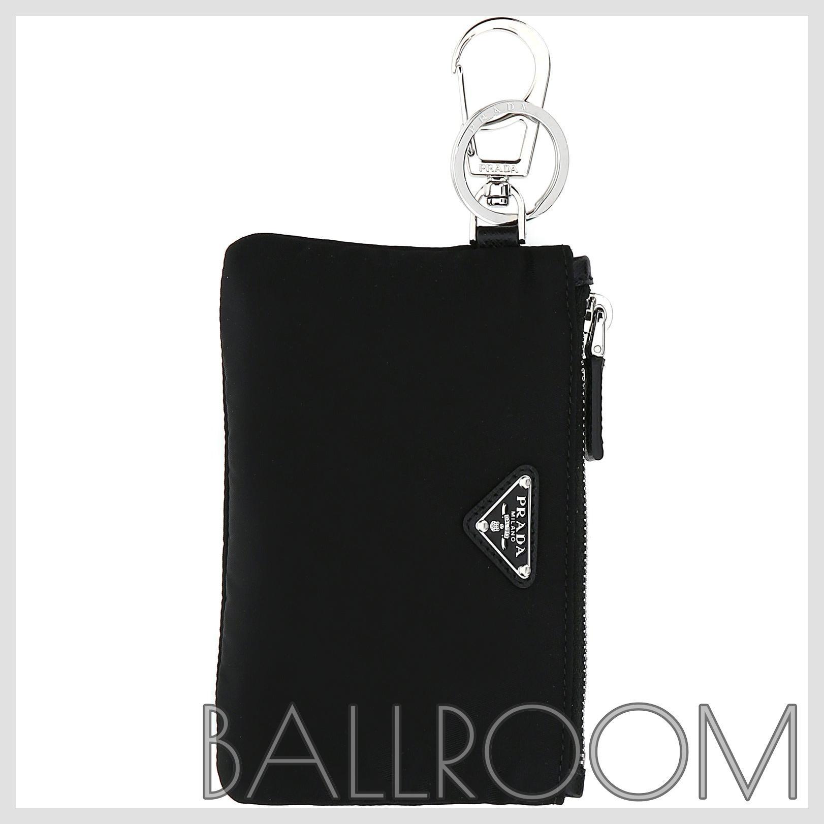 キーケース・キーリング PRADA BLACK NYLON KEY RING