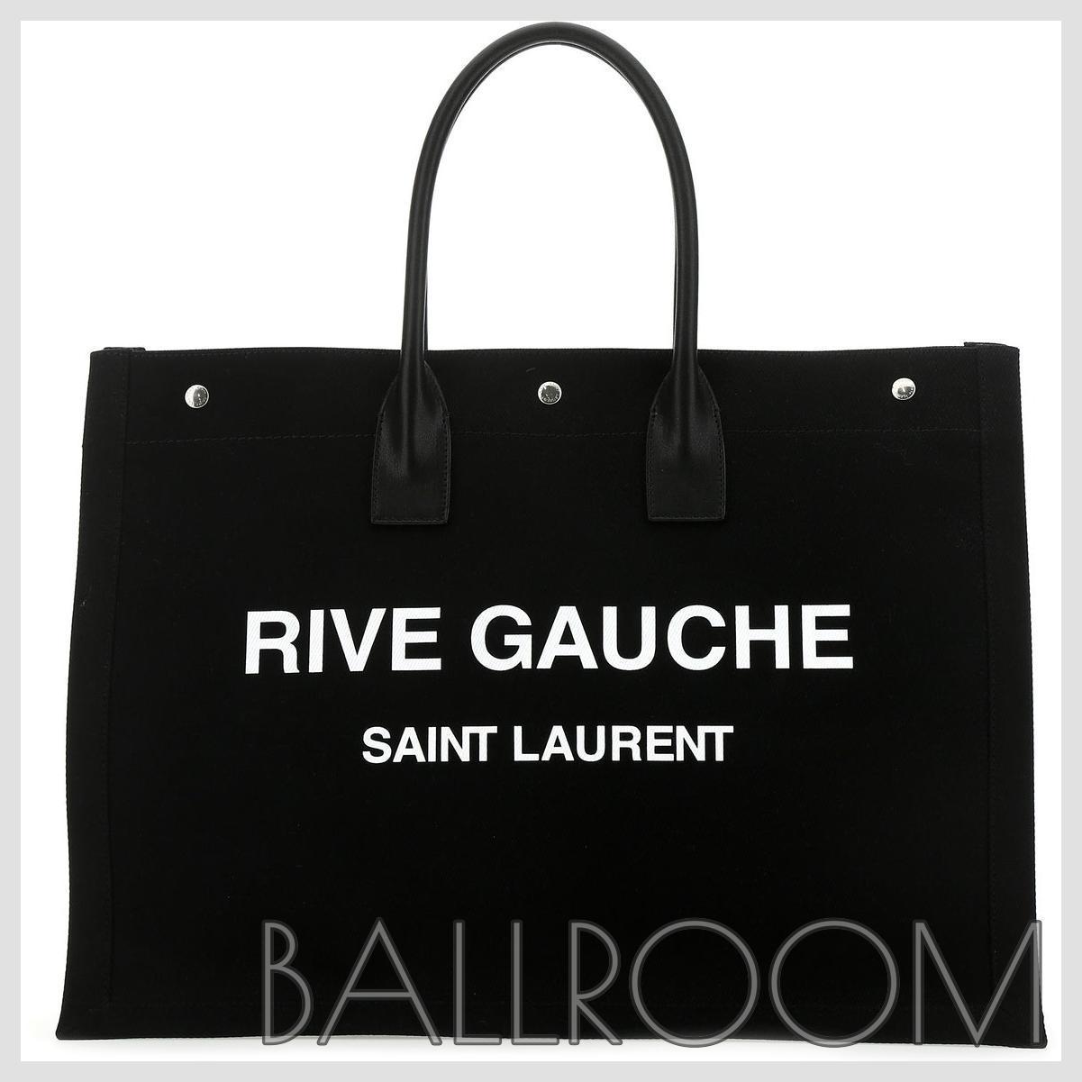 トートバッグ SAINT LAURENT BLACK CANVAS RIVE GAUCHE SHOPPING BAG