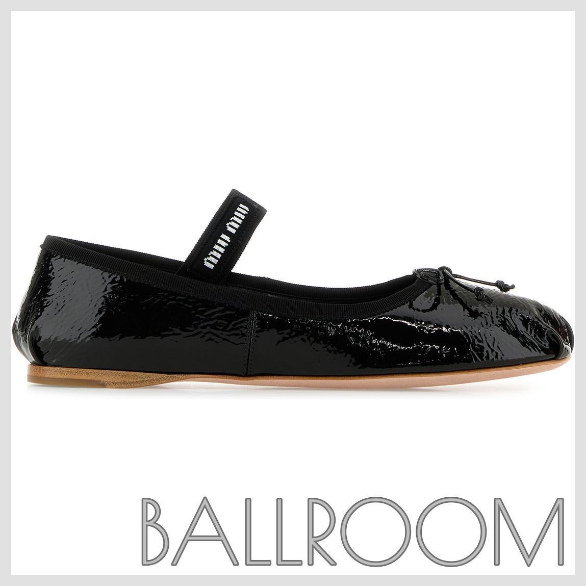 バレエシューズ MIUMIU BLACK NAPLAK BALLERINAS