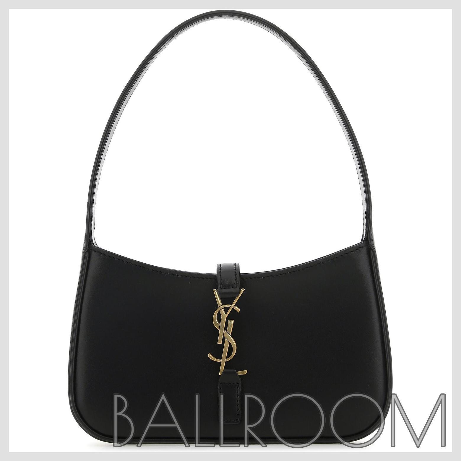 ハンドバッグ SAINT LAURENT BLACK LEATHER MINI LE 5 A 7 HANDBAG