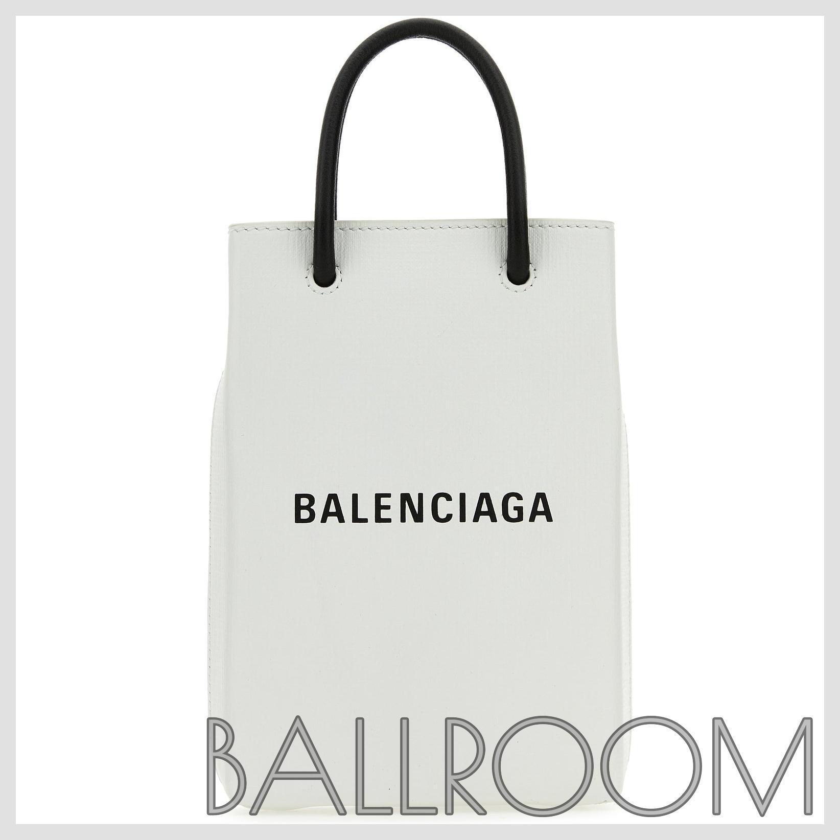iPhone・スマホケース BALENCIAGA WHITE LEATHER PHONE CASE