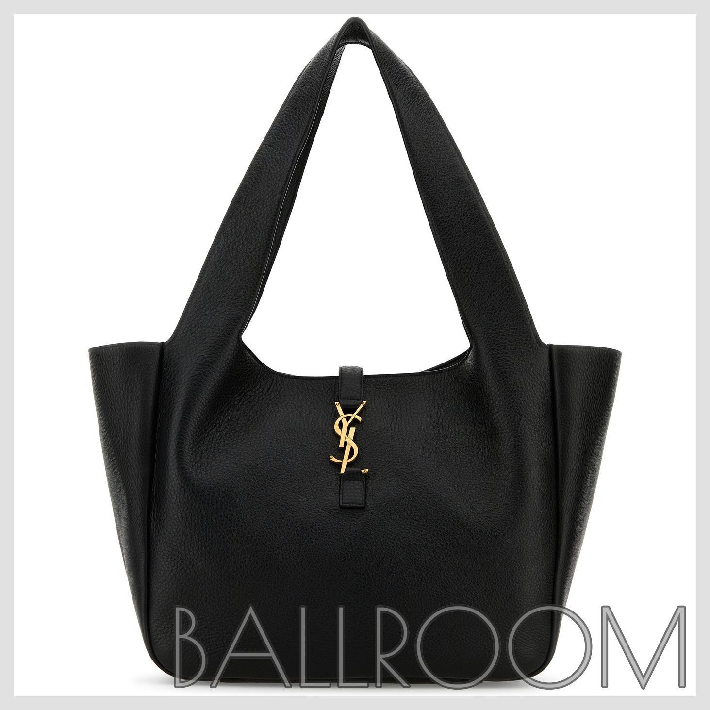 トートバッグ SAINT LAURENT BLACK LEATHER LE 5 A 7 BEA SHOPPING BAG
