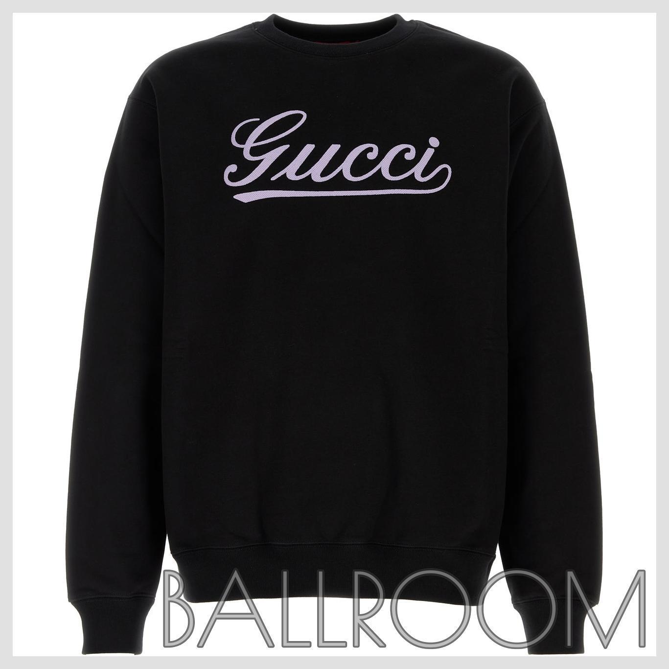 スウェット・トレーナー GUCCI BLACK COTTON SWEATSHIRT