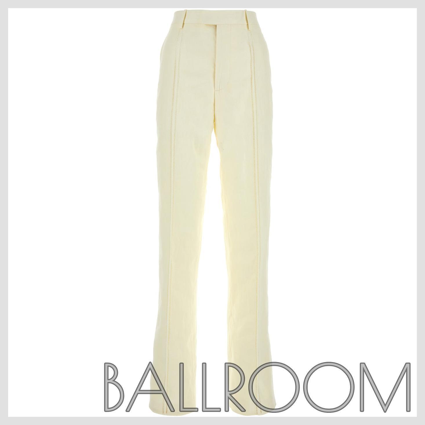 パンツ BOTTEGA VENETA CREAM LINEN PANT