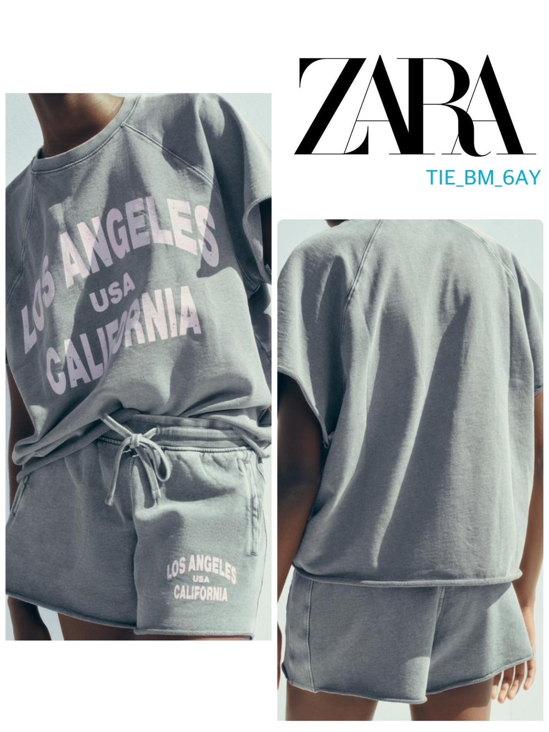 スペイン発送 ZARA ウォッシュ加工フリースショートパンツ 新作