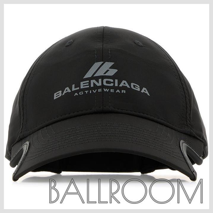 キャップ BALENCIAGA BLACK POLYESTER BASEBALL CAP