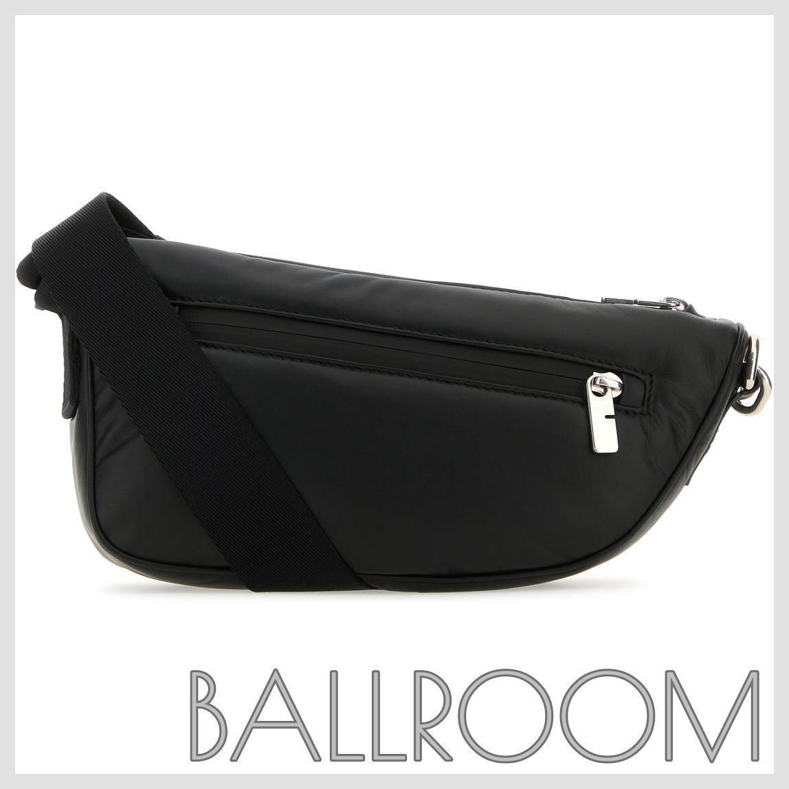 ショルダーバッグ BURBERRY BLACK LEATHER SHIELD CROSSBODY BAG