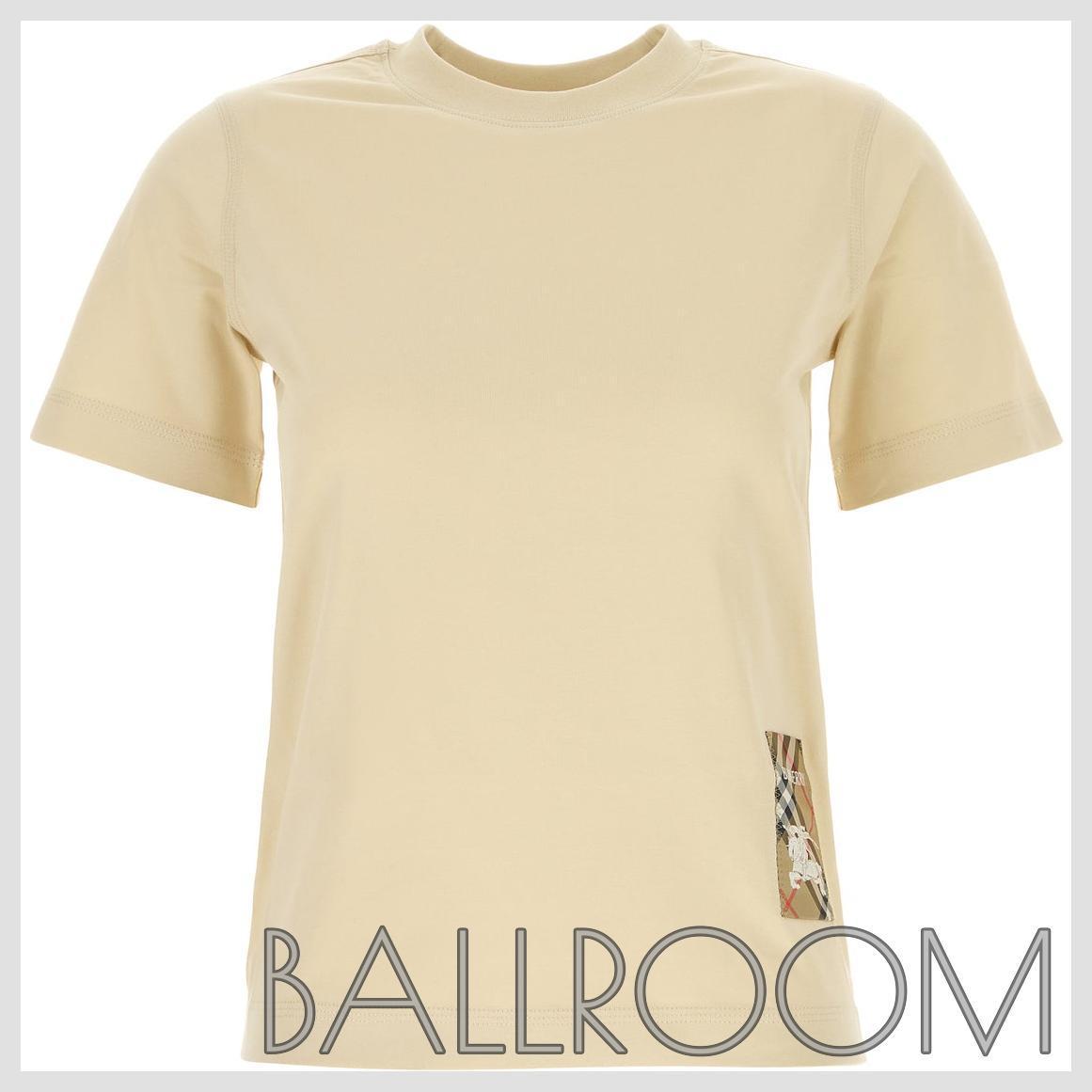 Tシャツ・カットソー BURBERRY CREAM COTTON T-SHIRT