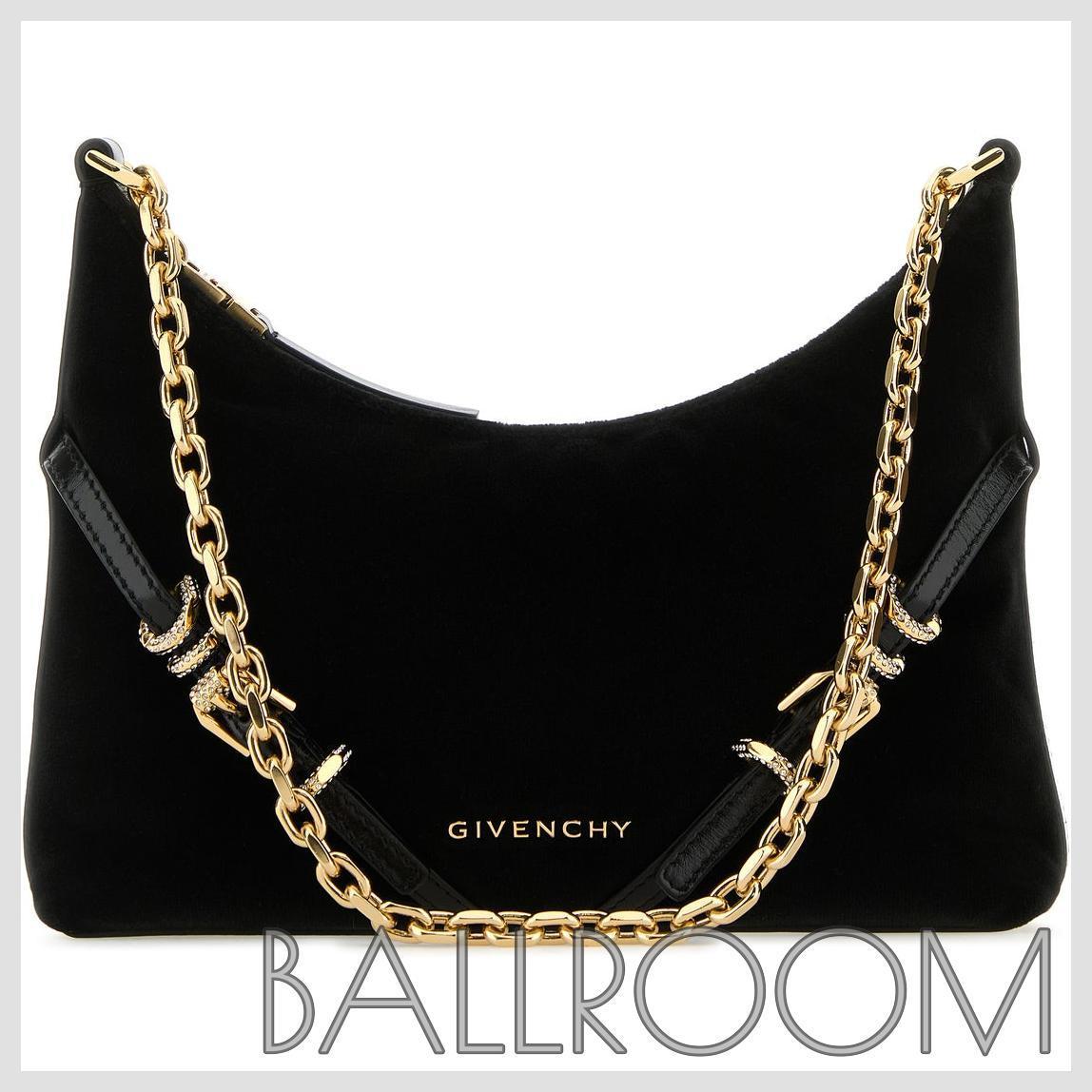 ショルダーバッグ・ポシェット GIVENCHY BLACK VELVET VOYOU PARTY SHOULDER BAG