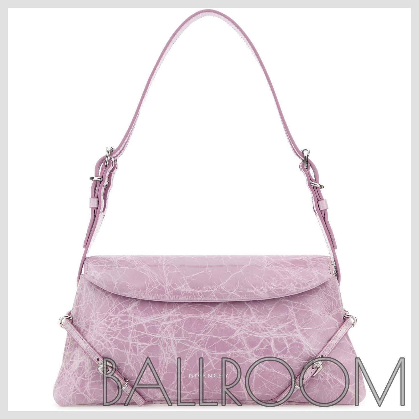 GIVENCHY LILAC LEATHER P’TIT VOYOU SHOULDER BAG